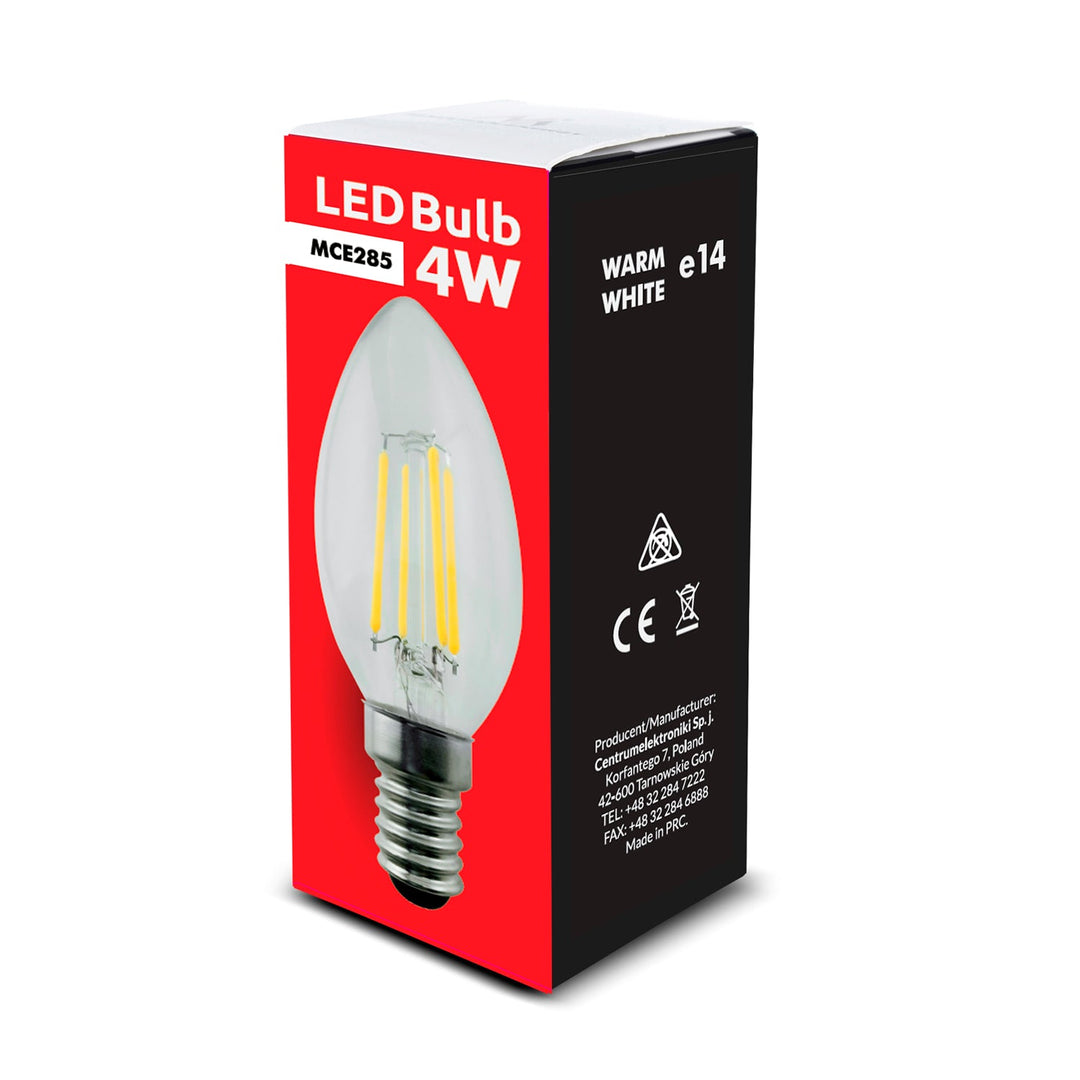 6x Maclean žarulja, LED žarulja sa žarnom niti E14, 4 W, 230 V, WW topla bijela 3000 K, 400 lm, retro Edison dekorativna svijeća C35, MCE285