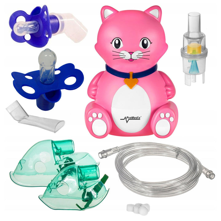 Promedix mačji inhalator za djecu, nebulizerski set, maske, filtri, PR-816 + univerzalni Gess nastavak za inhalator