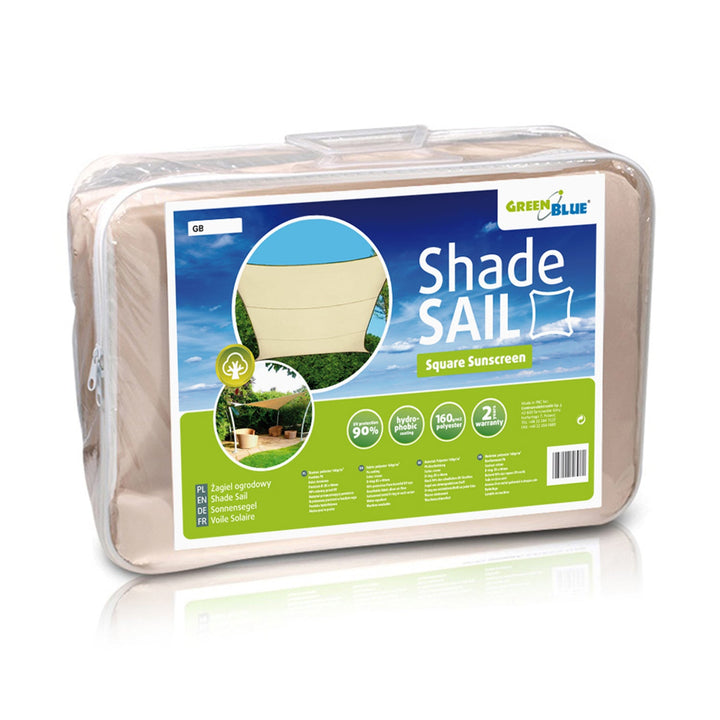 GreenBlue UV sjenilo za vrt, platno, 5 četvornih metara, krem boja + komplet za montažu