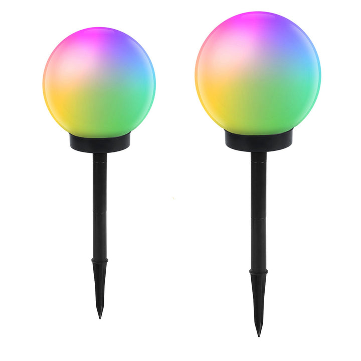 GreenBlue samostojeća solarna vrtna svjetiljka, kugla, 15x48 cm, šarene RGB LED diode, GB122 + 25x58 cm GB166