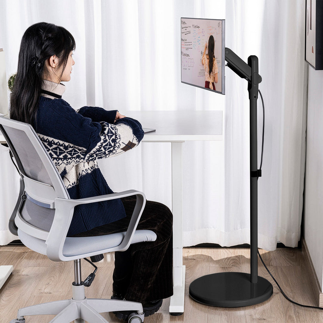 Maclean mobilni stalak za monitor/televizor, plinski opružni sustav, 17"-35", 2-10 kg, crni, MC-970B