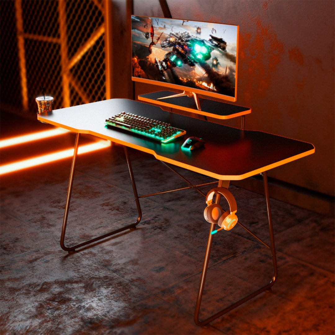 Gaming stol s policom za monitor NanoRS, 50 kg max, visina 850 mm, crna, RS170