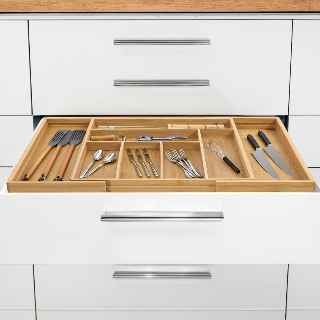GreenBlue proširivi organizator bambusovog pribora za jelo, 325–500 × 430 × 45 mm, GB379