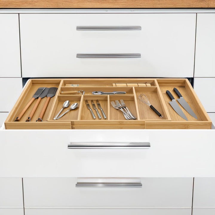 GreenBlue proširivi organizator bambusovog pribora za jelo, 325–500 × 430 × 45 mm, GB379
