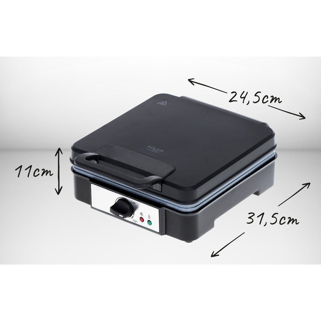 Adler aparat za vafle, za 4 vafla, kontrola temperature, 1800 W, AD 3049