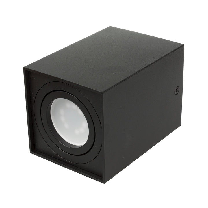 Maclean tub / corp de iluminat de suprafață, spot, cu halogen, pătrat, aluminiu, bec 5W GU10, 80x80x115mm, culoare neagră, MCE426 B +
