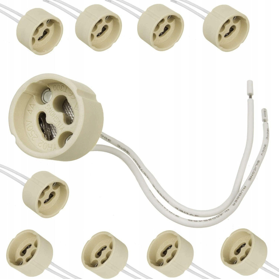 10x Maclean priključna utičnica, GU10 keramički držač, 250V~, maksimalna nazivna struja 2A, duljina kabela 14 cm, MCE428