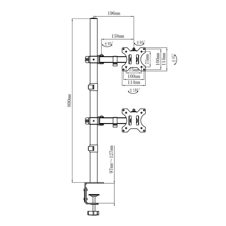 Maclean nosač za monitor, max VESA 100x100, 13-27", 9 kg, MC-967