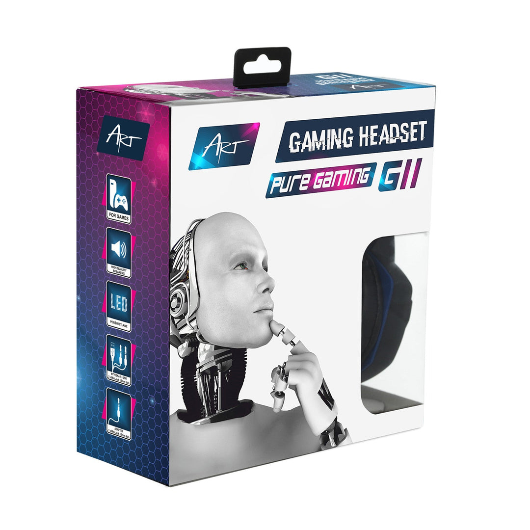 ART gaming slušalice, s mikrofonom, LED pozadinsko osvjetljenje, G11
