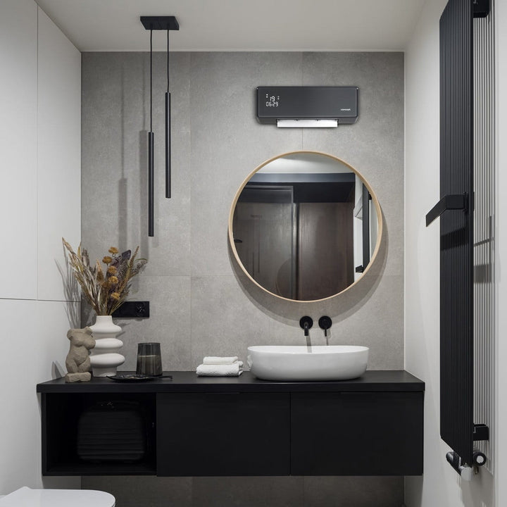 Koncept keramičkog grijača, zidni, LED zaslon, tajmer, sivi, QH4100