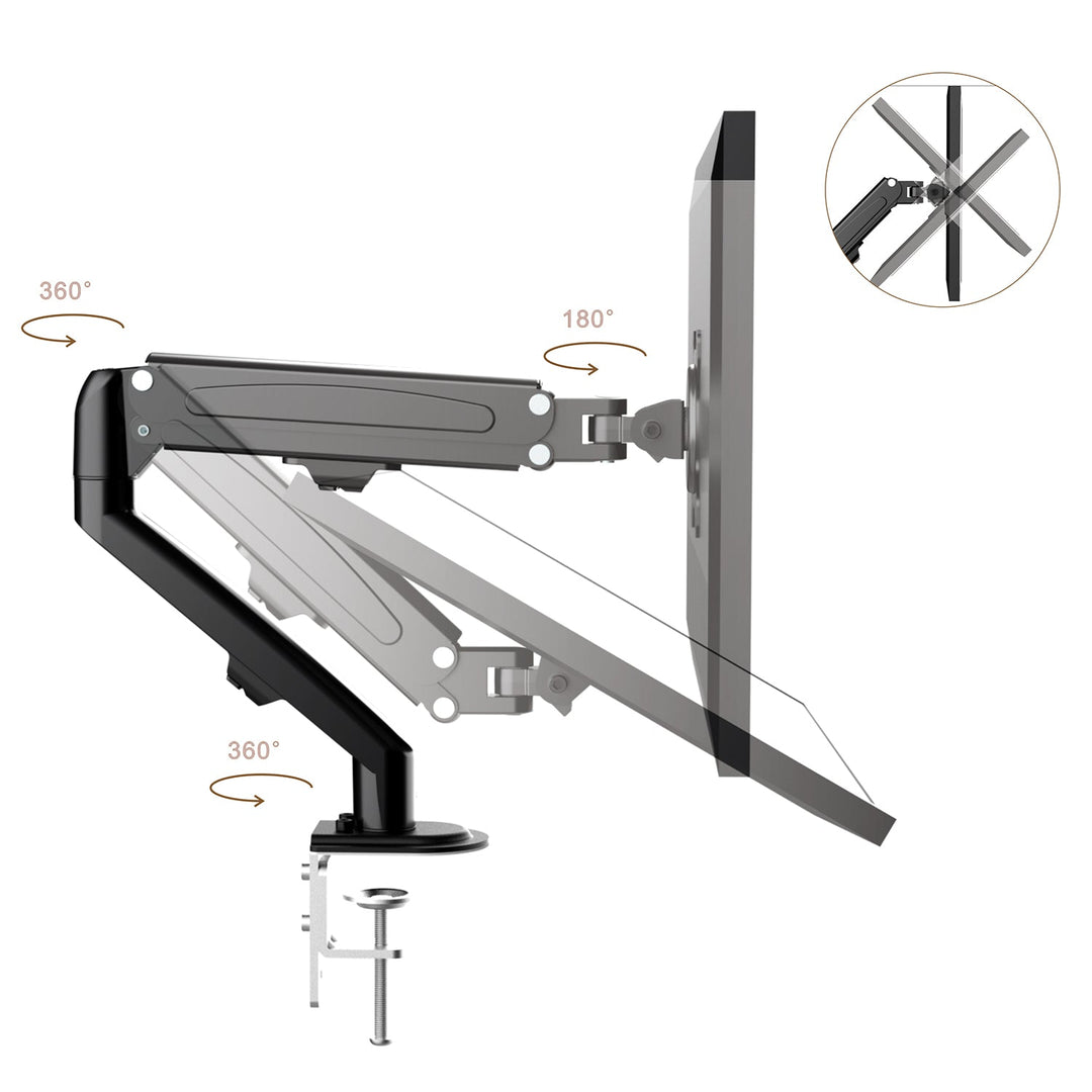 Maclean nosač monitora, plinski opružak, 13"-27", 8 kg, crni, MC-860N
