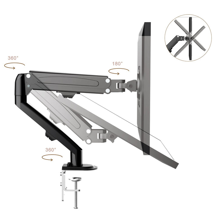Maclean nosač monitora, plinski opružak, 13"-27", 8 kg, crni, MC-860N
