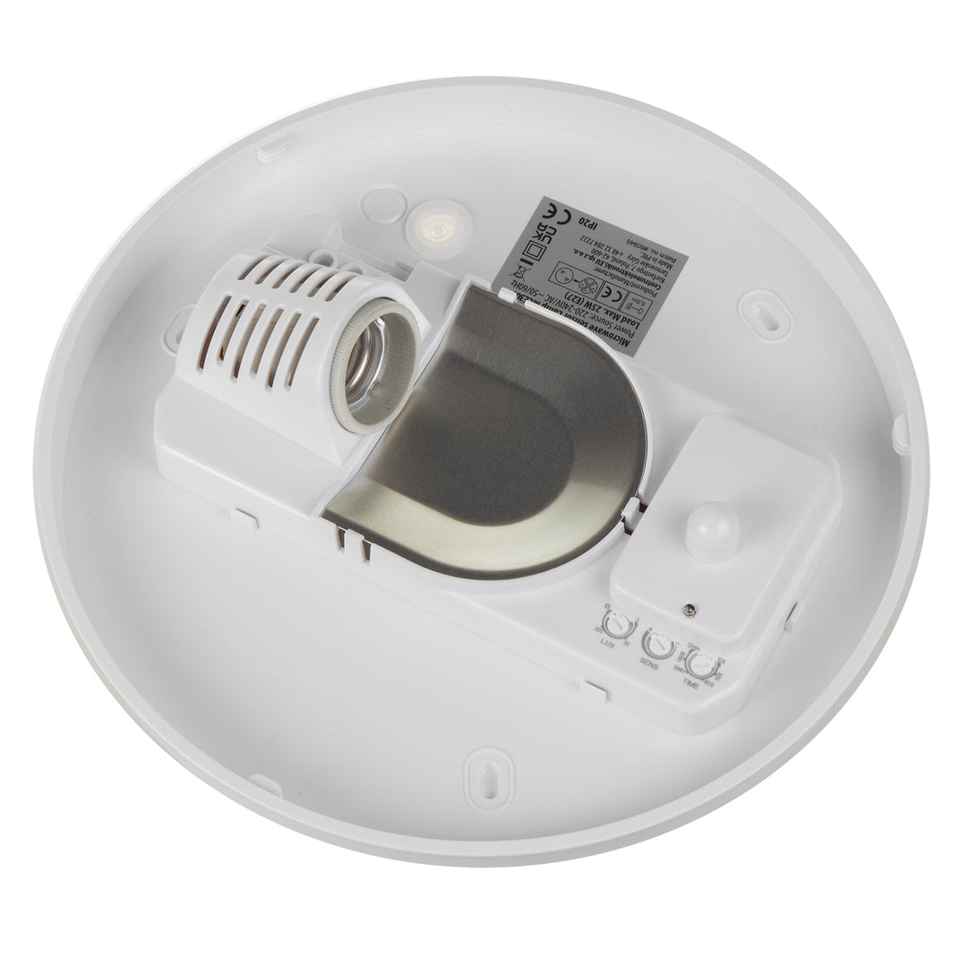 Stropna svjetiljka 1xE27 s Maclean senzorom, mikrovalnim senzorom, PMMA difuzorom, maksimalno opterećenje 25 W, IP20, MCE309