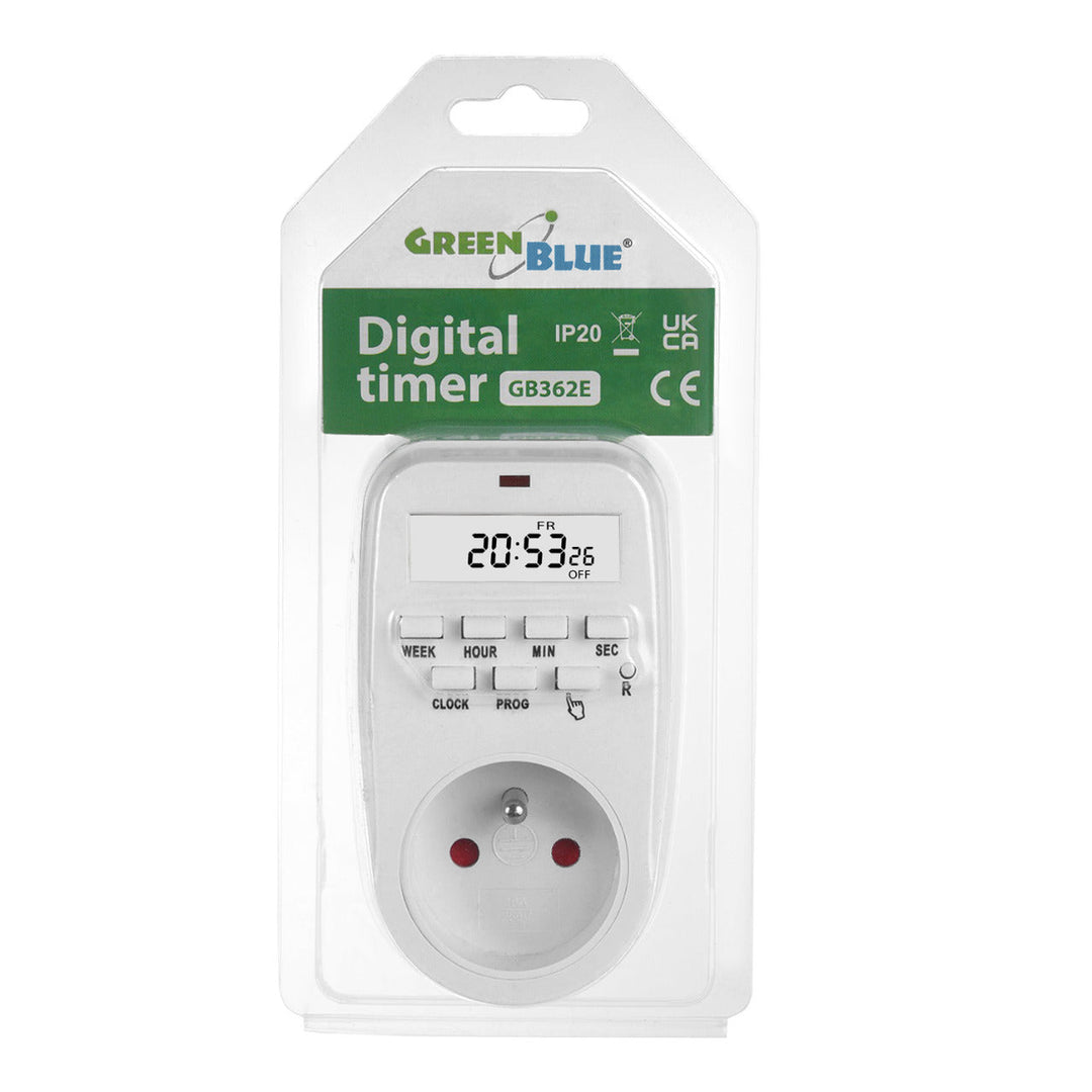 Timer prekidač - GreenBlue digitalni tajmer, maksimalno opterećenje 16 A, IP20, GB362 E