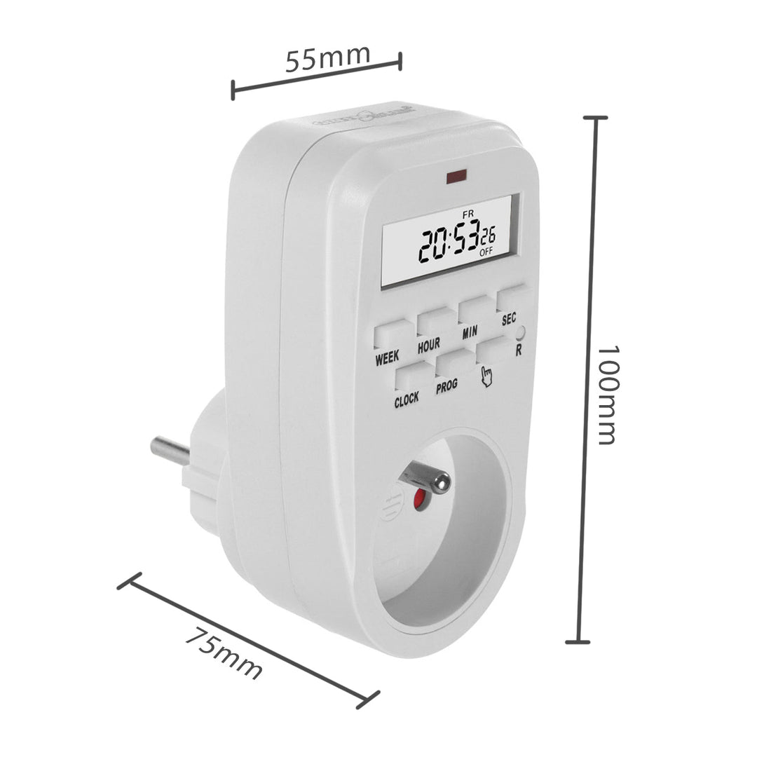 Timer prekidač - GreenBlue digitalni tajmer, maksimalno opterećenje 16 A, IP20, GB362 E
