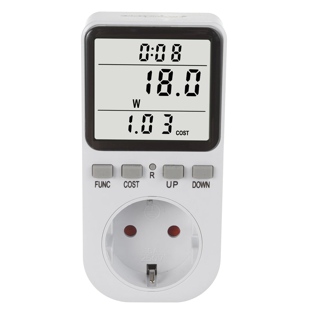GreenBlue energetski brojilo, vatmetar, tip F, 220-240 V AC, 50 Hz, maksimalno opterećenje 16 A, IP20, ugrađena baterija, GB364 F