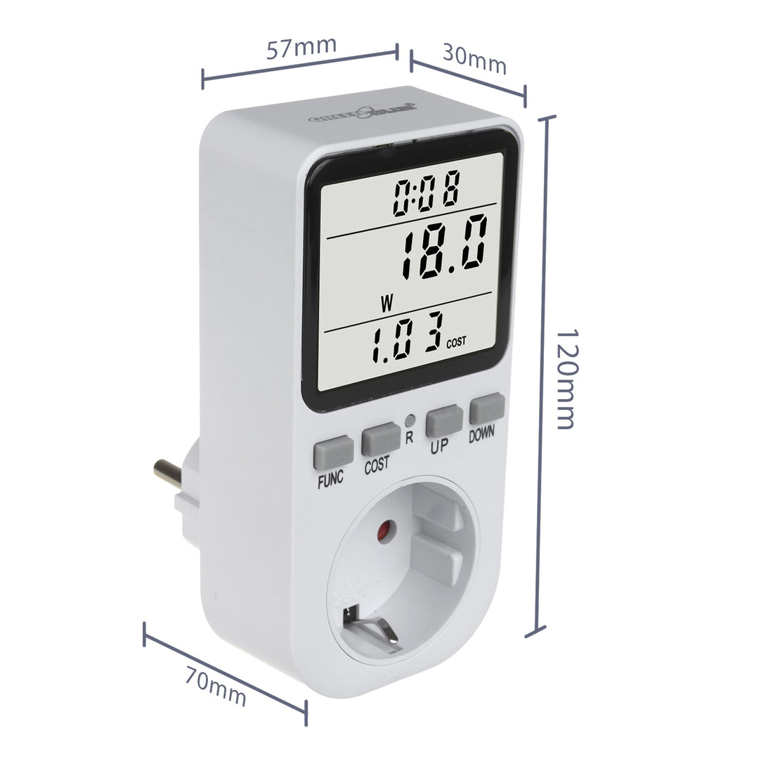 GreenBlue energetski brojilo, vatmetar, tip F, 220-240 V AC, 50 Hz, maksimalno opterećenje 16 A, IP20, ugrađena baterija, GB364 F