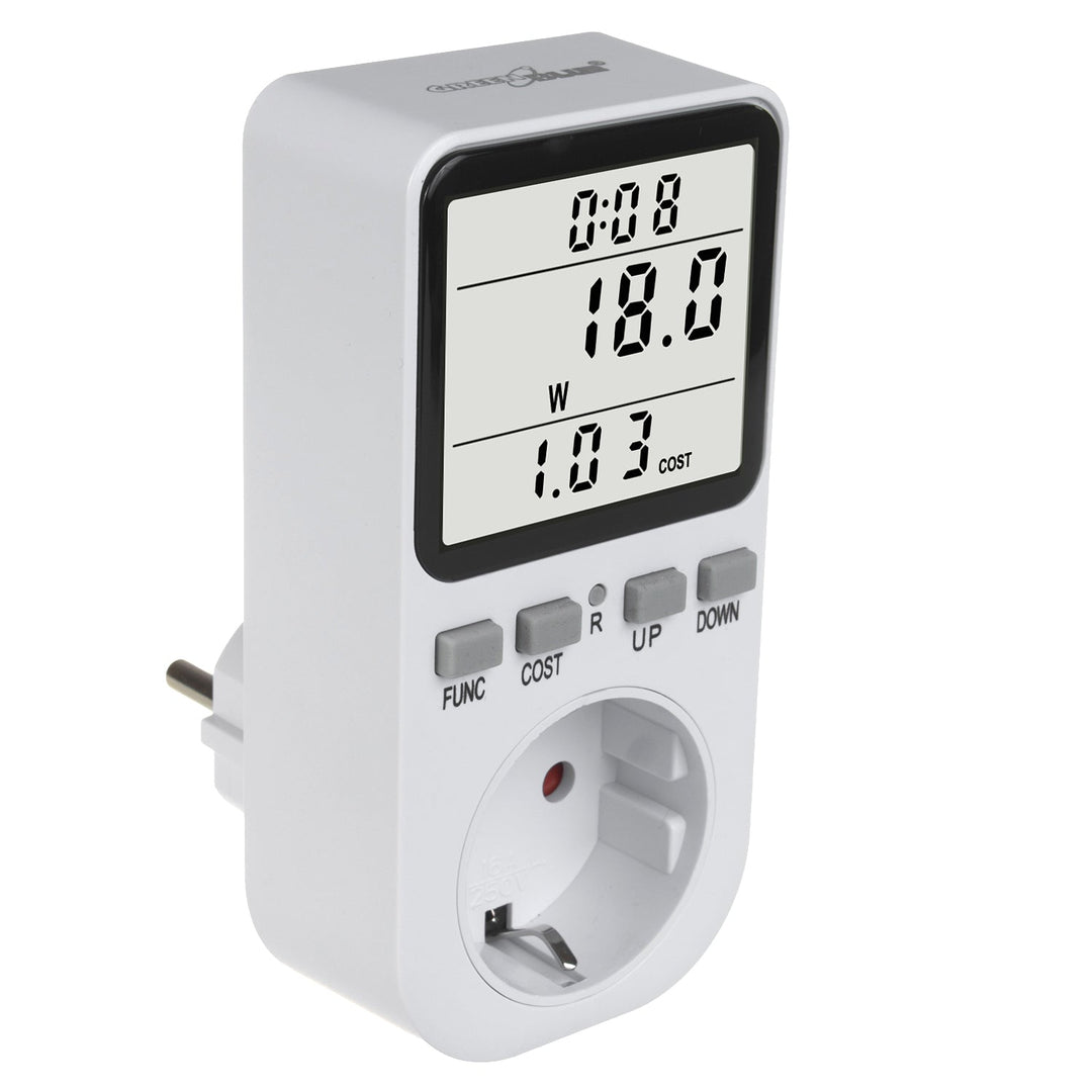 GreenBlue energetski brojilo, vatmetar, tip F, 220-240 V AC, 50 Hz, maksimalno opterećenje 16 A, IP20, ugrađena baterija, GB364 F