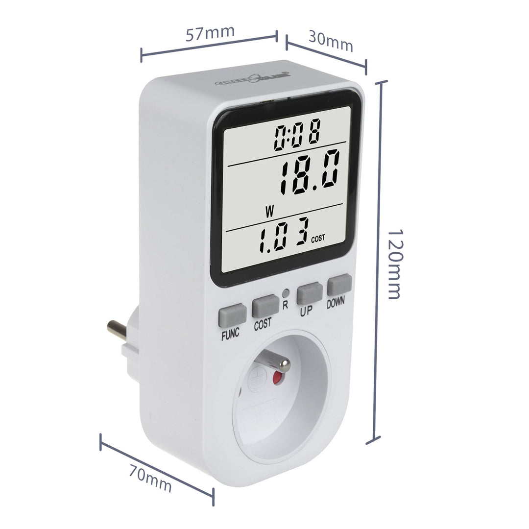 GreenBlue energetski brojilo, vatmetar, tip E, 220-240 V AC, 50 Hz, maksimalno opterećenje 16 A, IP20, ugrađena baterija, GB364 E