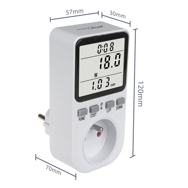 GreenBlue energetski brojilo, vatmetar, tip E, 220-240 V AC, 50 Hz, maksimalno opterećenje 16 A, IP20, ugrađena baterija, GB364 E