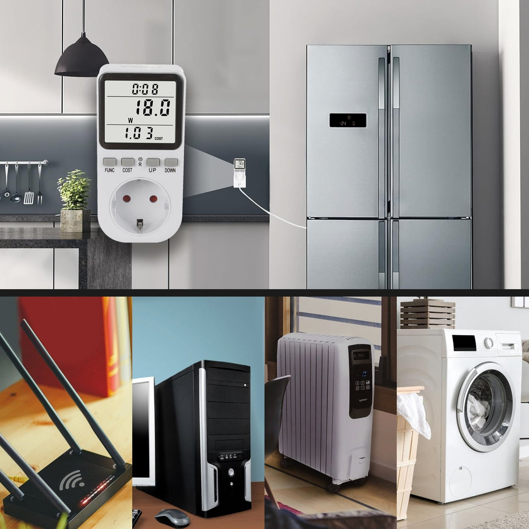 GreenBlue energetski brojilo, vatmetar, tip E, 220-240 V AC, 50 Hz, maksimalno opterećenje 16 A, IP20, ugrađena baterija, GB364 E
