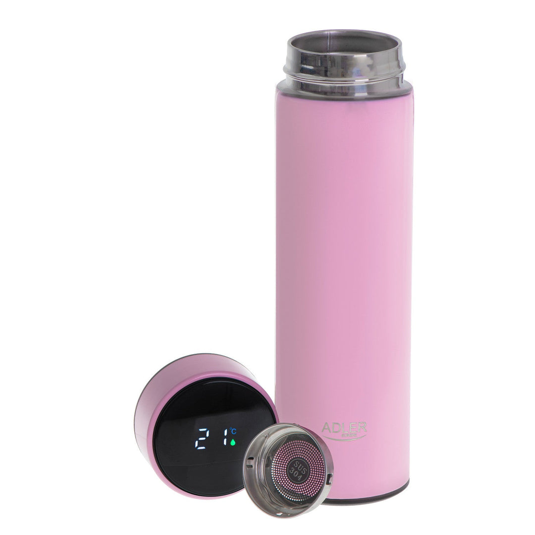 Adler termo boca, LED zaslon osjetljiv na dodir, kapacitet 473 ml, ružičasta, AD 4506