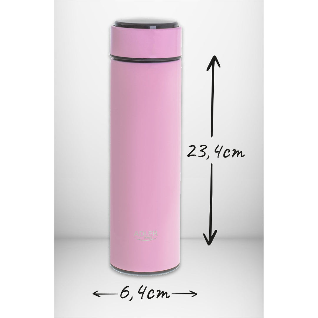 Adler termo boca, LED zaslon osjetljiv na dodir, kapacitet 473 ml, ružičasta, AD 4506