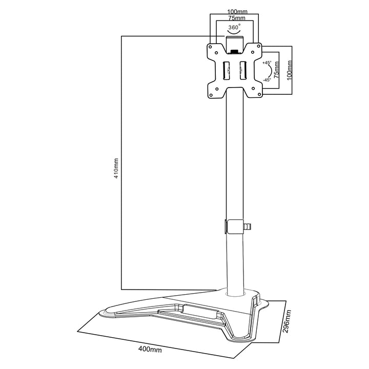 Maclean nosač za monitor, max. VESA 100x100, 13-27", 8 kg, MC-987