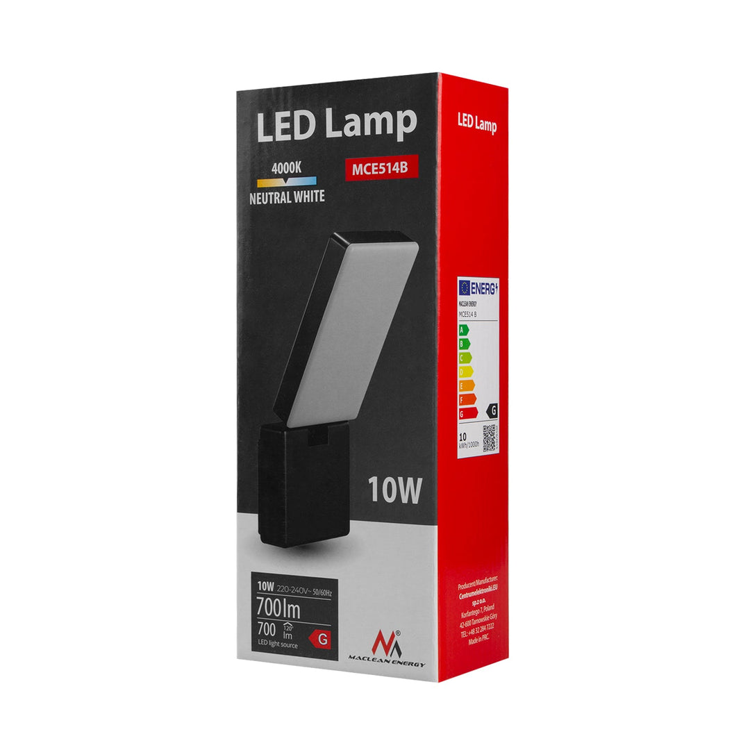 Maclean MCE514 B LED lampa, crna, 10W, 700lm, IP65, 4000K