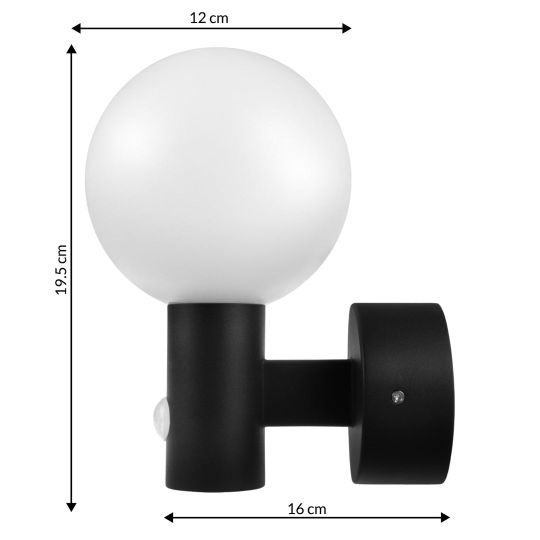 Maclean PIR LED lampa s pokretnim senzorom, crna, 15 W, IP65, 1600 lm, 4000 K