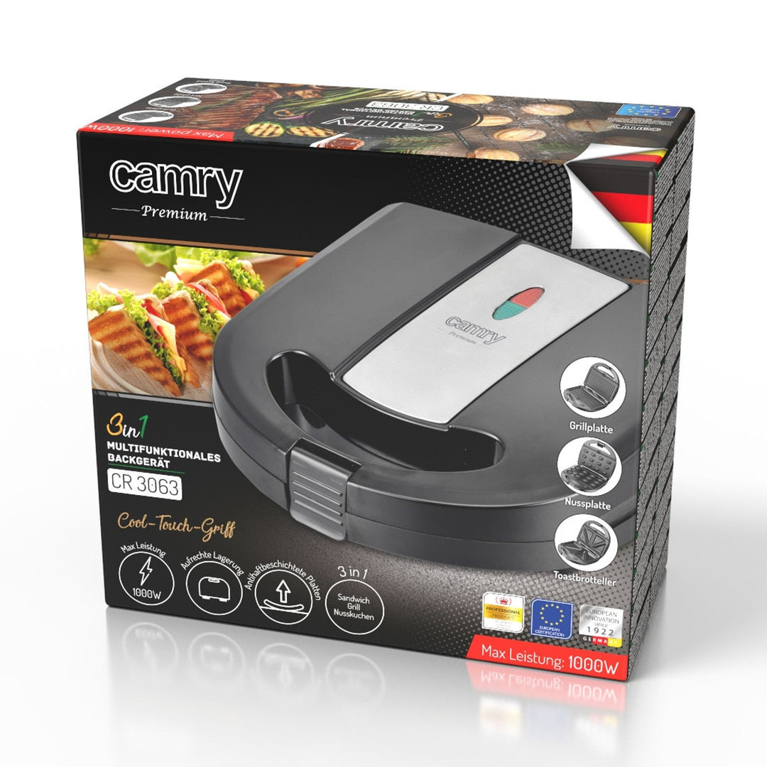 Camry višenamjenski toster, toster, roštilj, aparat za pečenje orašastih plodova, 1000 W,
