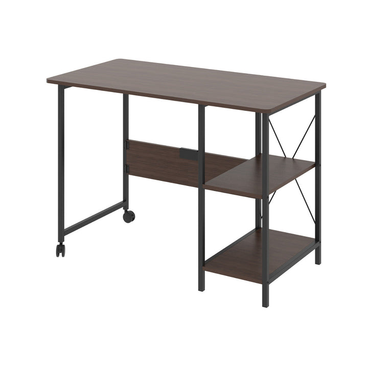 Sklopivi potkrovni stol Maclean, dimenzije: 107x45x75 cm, maksimalno opterećenje: 150 kg, s radnom plohom, tamnokestenjasta boja, MC-411 B