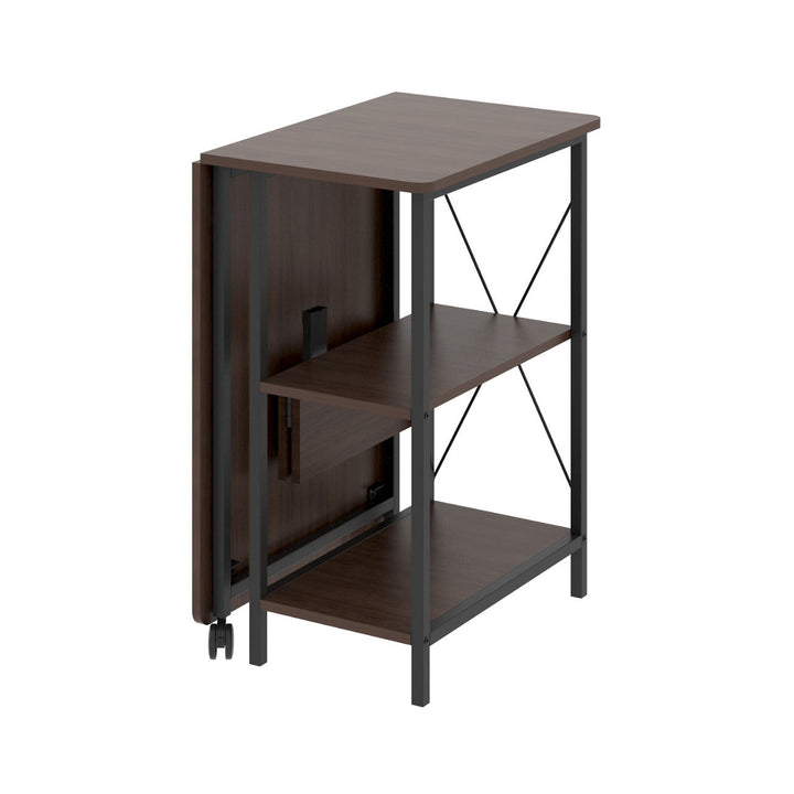 Sklopivi potkrovni stol Maclean, dimenzije: 107x45x75 cm, maksimalno opterećenje: 150 kg, s radnom plohom, tamnokestenjasta boja, MC-411 B