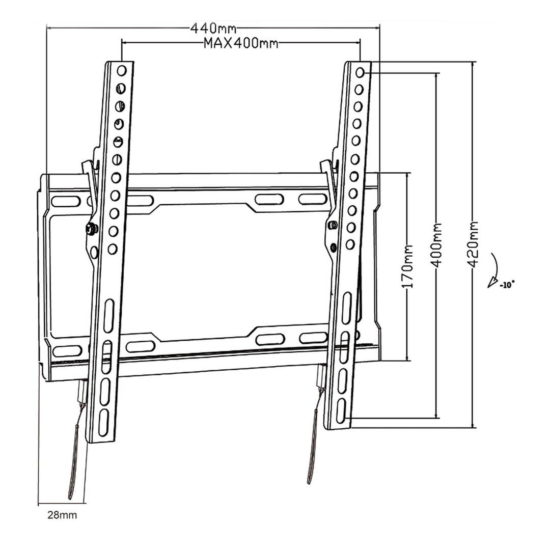 Maclean TV nosač, max. VESA 400x400, 32-70", 45 kg, nagib +0°~-10°, MC-412