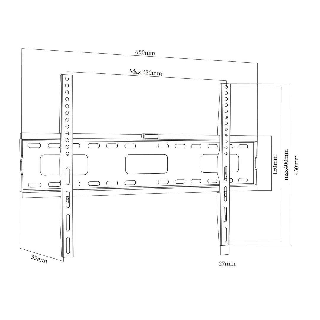Maclean TV nosač, max. VESA 600x400, 32-100", 80 kg, MC-419