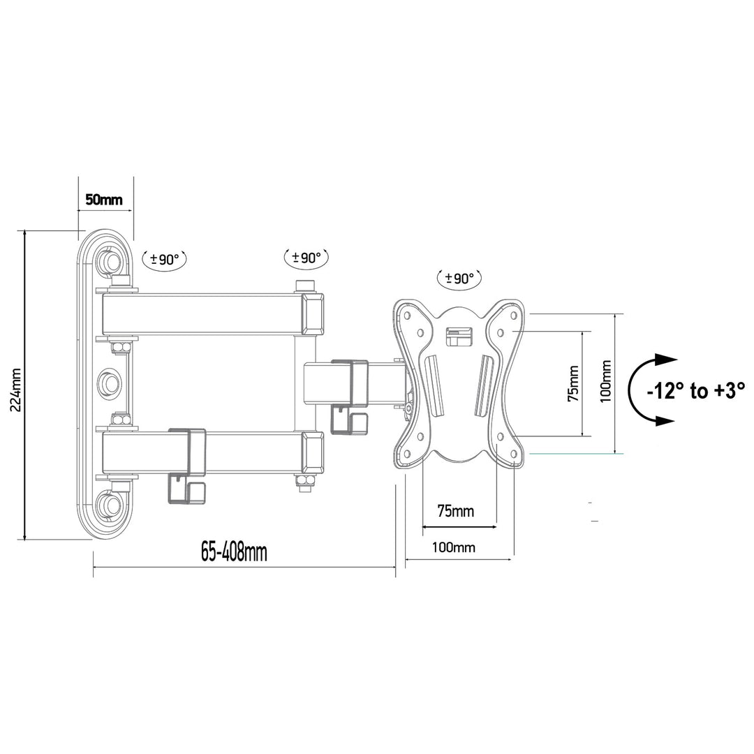 Maclean nosač za TV ili monitor, max. VESA 100x100, 13-32", 30 kg, crni, MC-417