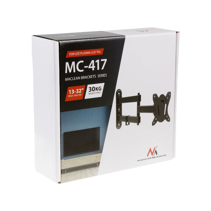 Maclean nosač za TV ili monitor, max. VESA 100x100, 13-32", 30 kg, crni, MC-417