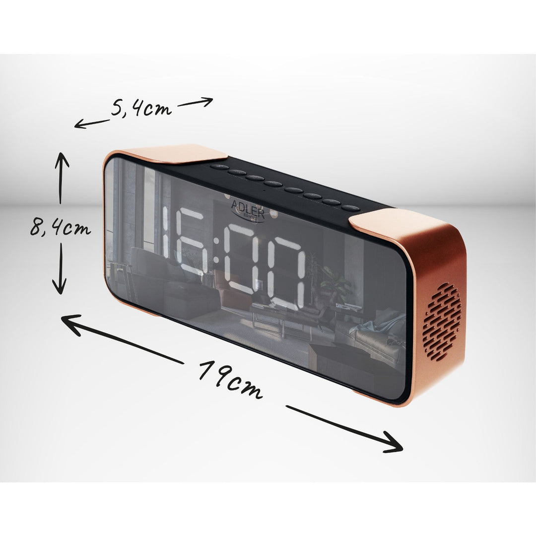 Adler AD 1190 bakreni bežični radio-budilica s LED zaslonom i Bluetooth funkcijom