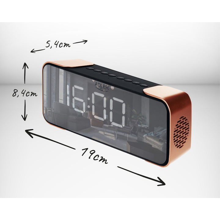 Adler AD 1190 bakreni bežični radio-budilica s LED zaslonom i Bluetooth funkcijom