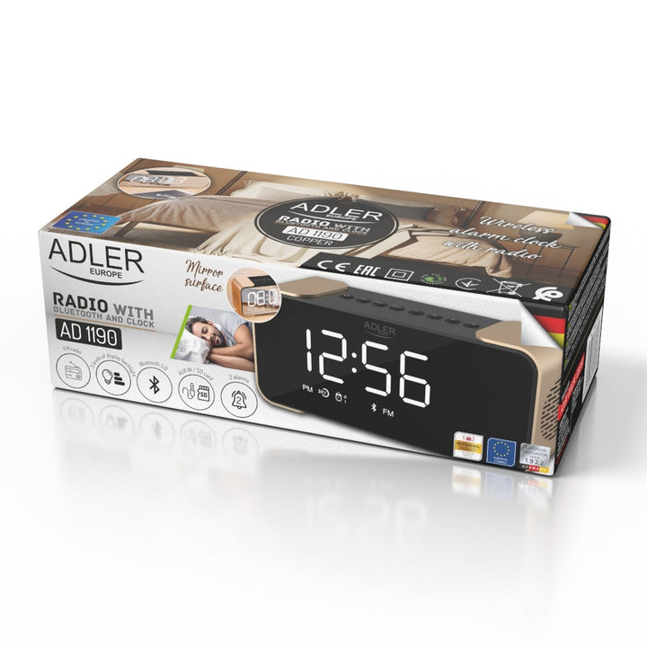 Adler AD 1190 bakreni bežični radio-budilica s LED zaslonom i Bluetooth funkcijom