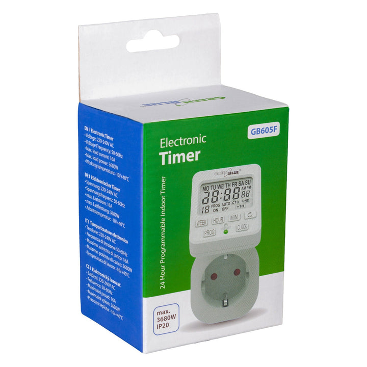 Timer prekidač - GreenBlue digitalni tajmer, maksimalno opterećenje 16 A, IP20, GB605 F