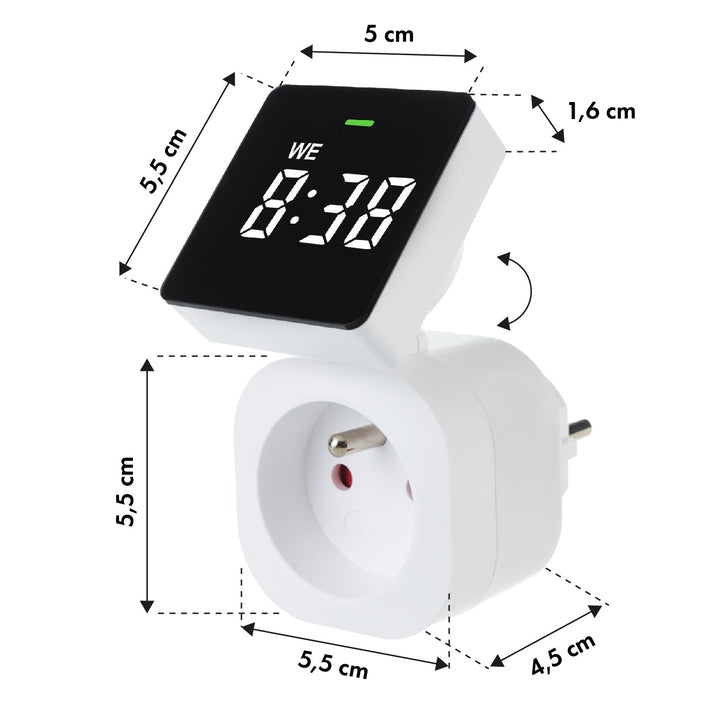 Timer prekidač - GreenBlue digitalni tajmer, maksimalno opterećenje 16 A, IP20, GB610 E