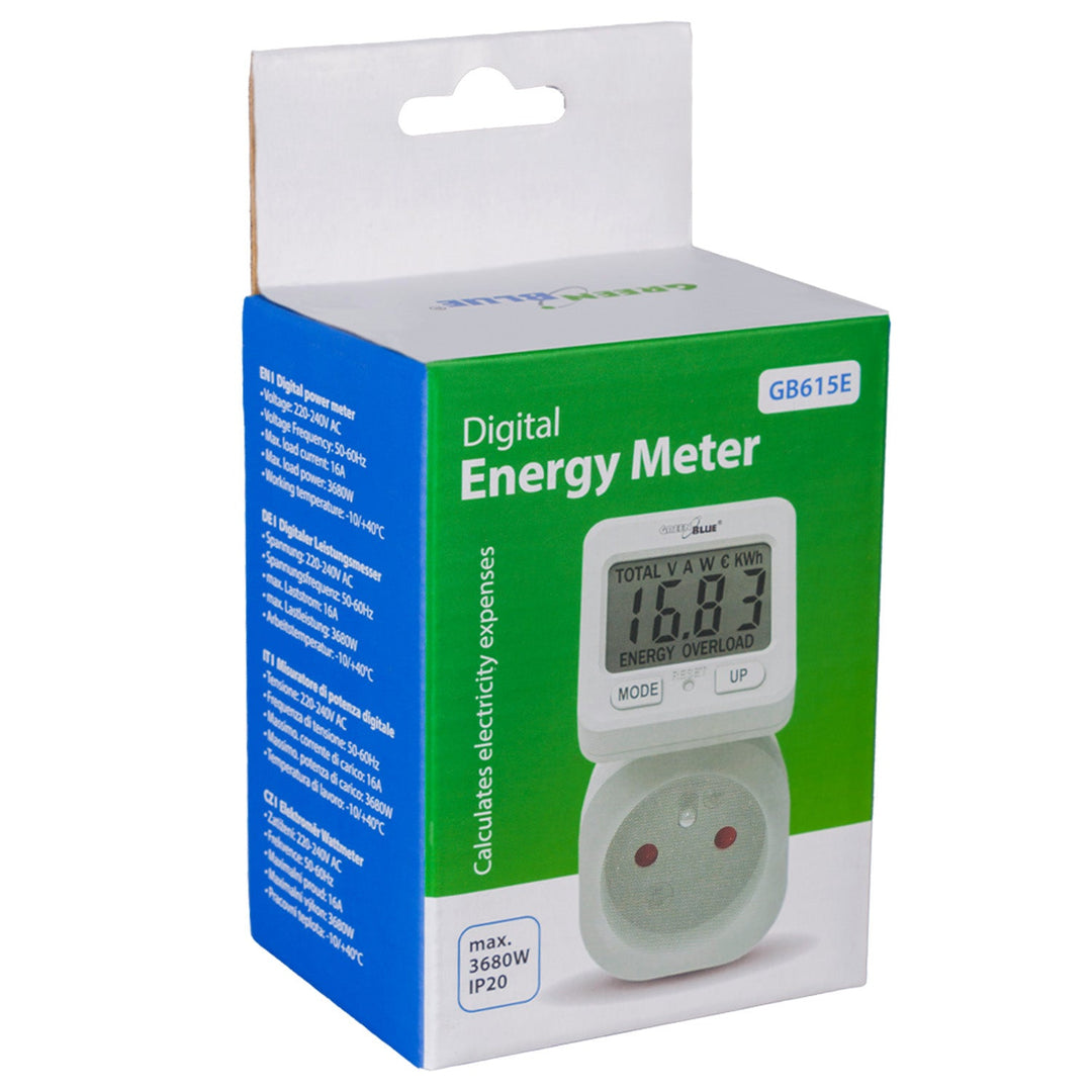 GreenBlue energetski brojilo, vatmetar, 16 A, max. 3680 W, s rezervnom memorijom, GB615 E