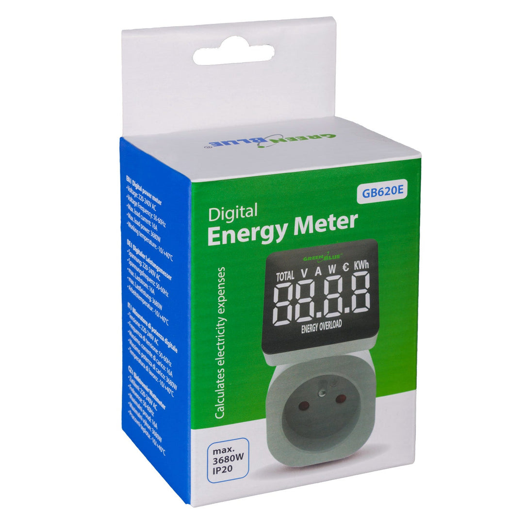 GreenBlue energetski brojilo, vatmetar, 16 A, max. 3680 W, s memorijom, GB620 E