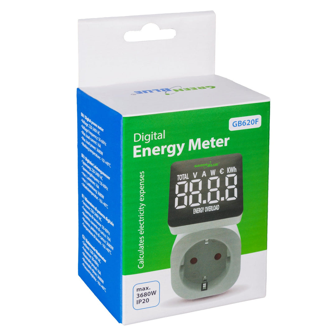 GreenBlue energetski brojilac, vatmetar, 16 A, max. 3680 W, rezervna memorija, GB620 F