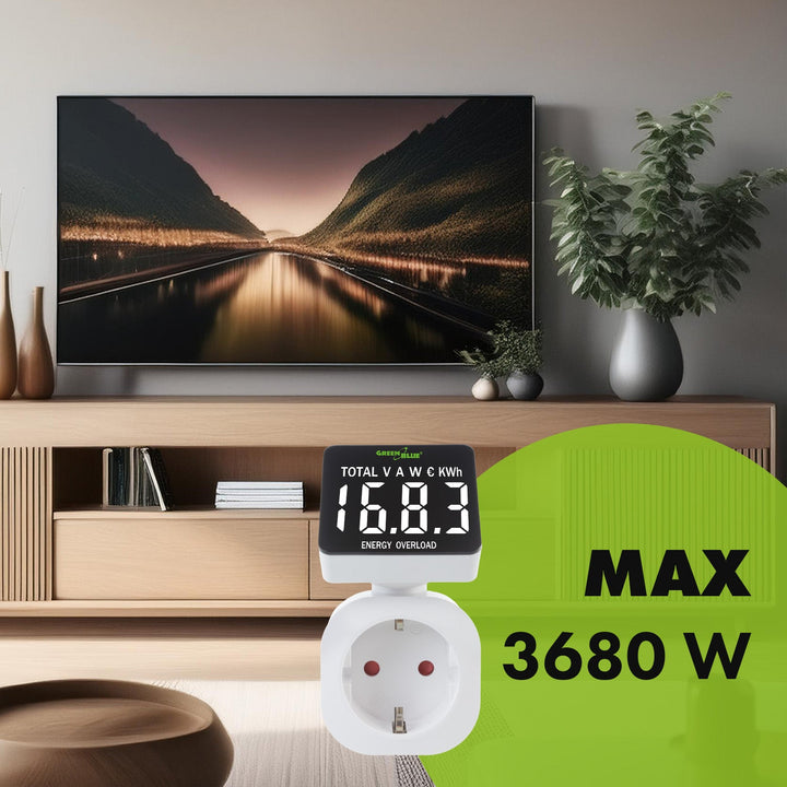 GreenBlue energetski brojilac, vatmetar, 16 A, max. 3680 W, rezervna memorija, GB620 F