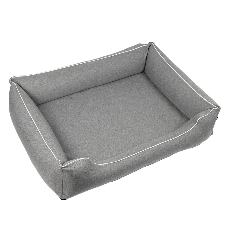 Mestizo krevet, 100x75 cm, svijetlosivi s bijelim obrubom, SMTF-GRA-W-3