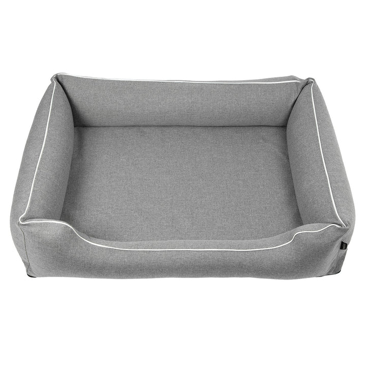 Mestizo krevet, 100x75 cm, svijetlosivi s bijelim obrubom, SMTF-GRA-W-3