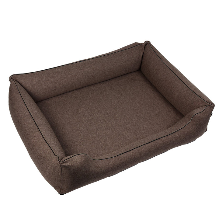 Mestizo krevet, 100x75 cm, smeđi s crnim obrubom, SMTF-BRO-B-3