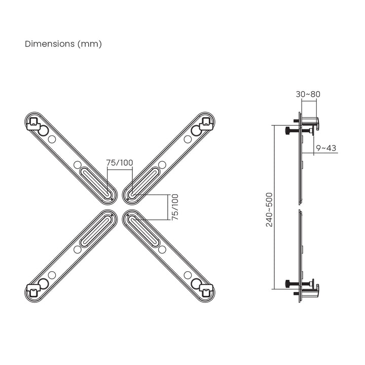 Adapter za ekrane bez VESA rupa Maclean, crni, 17"-32", 10 kg max, MC-990